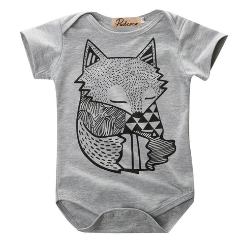 Unique Fox Print Kids Romper