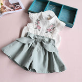 Floral Bow Style Clothes Set