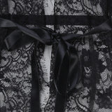 Full Lace O-Neck Hollow Out Nightgown