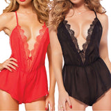 Lace Silk V-neck Off Shoulder Sleepwear