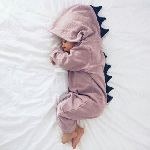 Dinosaur Design Hooded Baby Romper