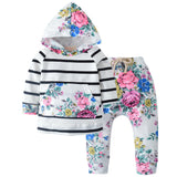 Cute Flower Printed Newborn Casual Clothing Set