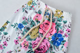 Cute Flower Printed Newborn Casual Clothing Set