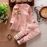 Floral Bow Style Baby Girls Clothing Set