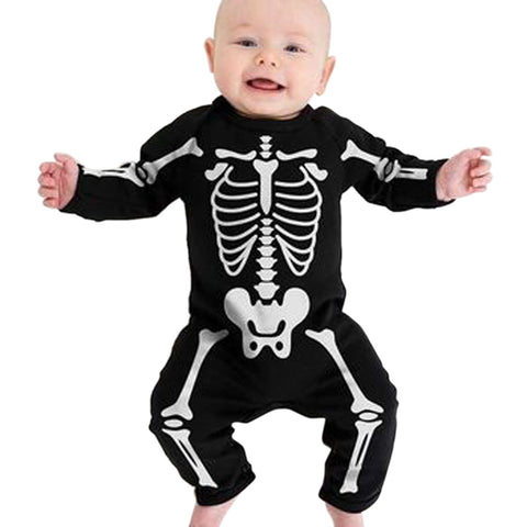 Long Sleeve Skeleton Glow Romper