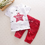 Star Printed Casual Cotton Children Clothing Set