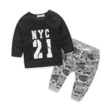 Letter Printed Casual Newborn Clothing Set