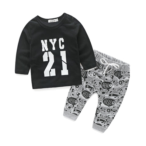 Letter Printed Casual Newborn Clothing Set