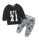 Letter Printed Casual Newborn Clothing Set