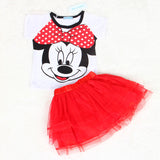 Fashion Style Cartoon Kitten Printed Baby Girls Clothing Set