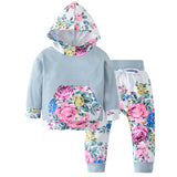 Cute Flower Printed Newborn Casual Clothing Set