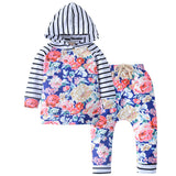 Cute Flower Printed Newborn Casual Clothing Set