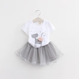 Summer Fashion Style Cartoon Printed Clothes Set