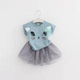 Summer Fashion Style Cartoon Printed Clothes Set