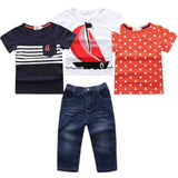 Summer Style Short Sleeve Denim Pants Clothing Sets
