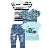 Summer Style Short Sleeve Denim Pants Clothing Sets