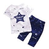 Star Printed Casual Cotton Children Clothing Set