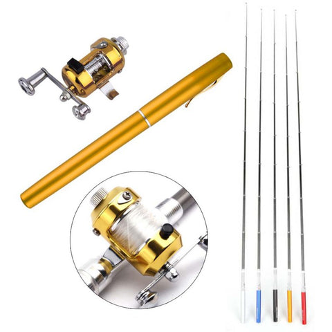 Pen Shape Folded Fishing Rod With Reel Wheel