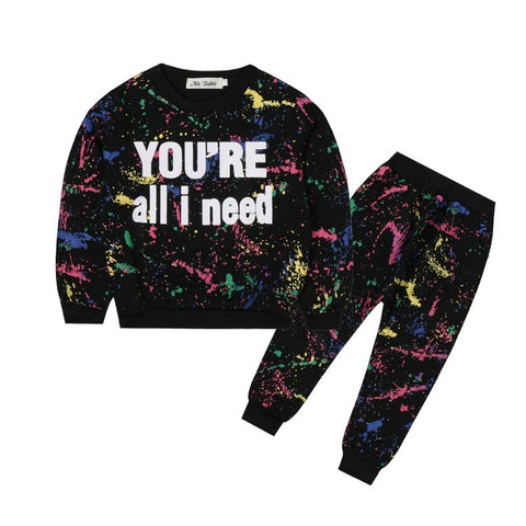 Hip Hop Style Toddler Girl Clothing Set